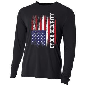 Cybersecurity It Analyst Us Flag Certified Tech Security Cooling Performance Long Sleeve Crew