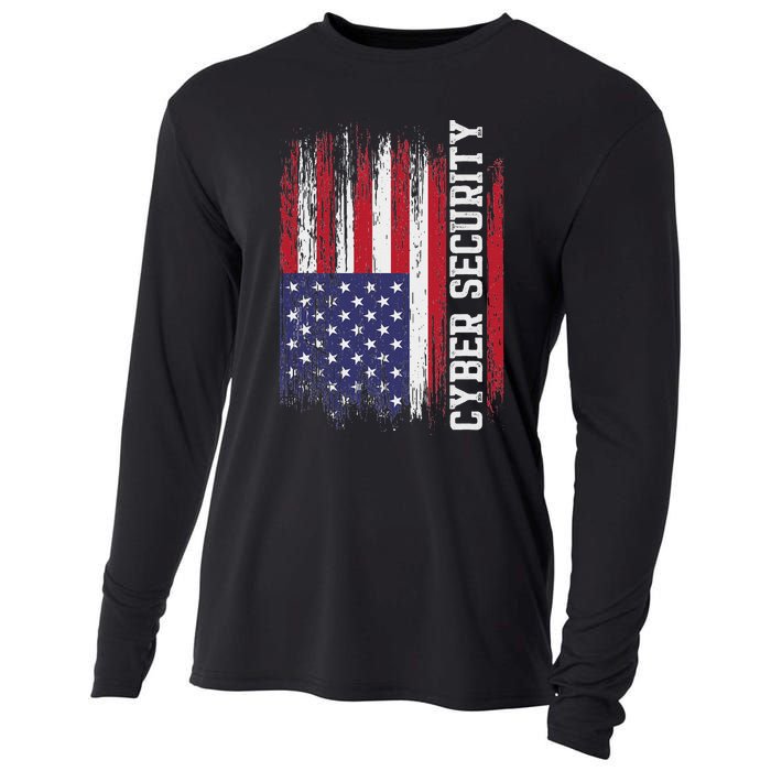 Cybersecurity It Analyst Us Flag Certified Tech Security Cooling Performance Long Sleeve Crew