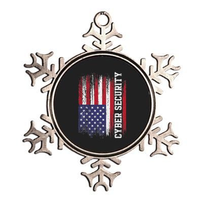 Cybersecurity It Analyst Us Flag Certified Tech Security Metallic Star Ornament