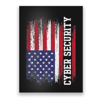 Cybersecurity It Analyst Us Flag Certified Tech Security Poster
