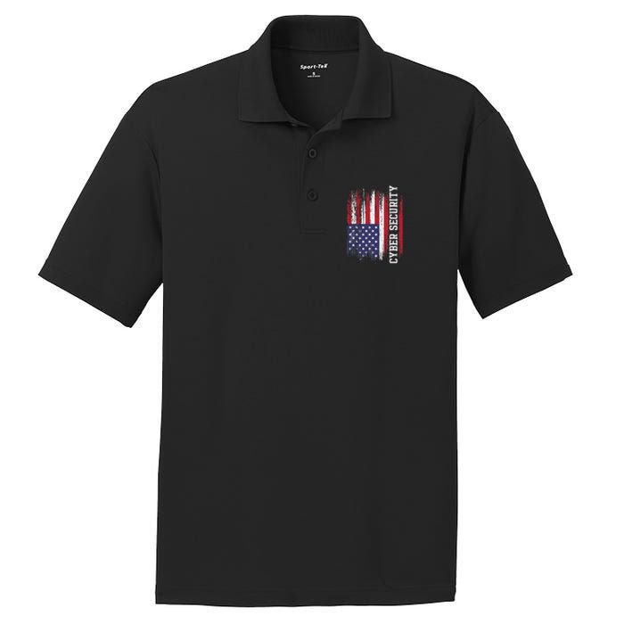 Cybersecurity It Analyst Us Flag Certified Tech Security PosiCharge RacerMesh Polo