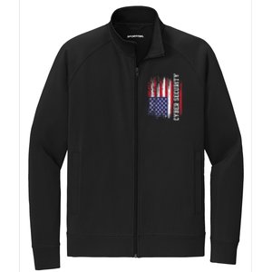 Cybersecurity It Analyst Us Flag Certified Tech Security Stretch Full-Zip Cadet Jacket