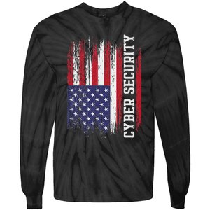 Cybersecurity It Analyst Us Flag Certified Tech Security Tie-Dye Long Sleeve Shirt