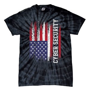 Cybersecurity It Analyst Us Flag Certified Tech Security Tie-Dye T-Shirt