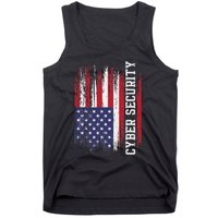 Cybersecurity It Analyst Us Flag Certified Tech Security Tank Top