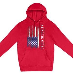 Cybersecurity It Analyst Us Flag Certified Tech Security Premium Pullover Hoodie