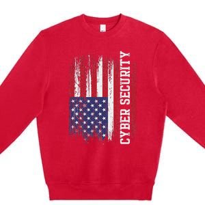 Cybersecurity It Analyst Us Flag Certified Tech Security Premium Crewneck Sweatshirt