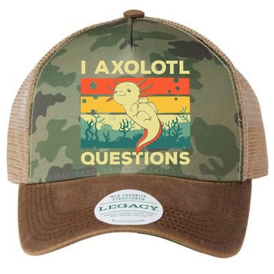 Cool I Axolotl Questions For  Fish Salamander Legacy Tie Dye Trucker Hat