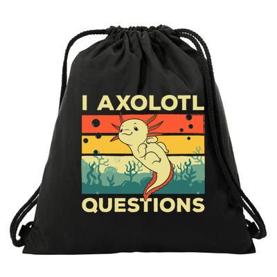 Cool I Axolotl Questions For  Fish Salamander Drawstring Bag