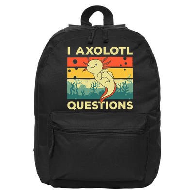 Cool I Axolotl Questions For  Fish Salamander 16 in Basic Backpack