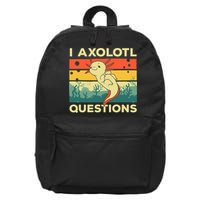 Cool I Axolotl Questions For  Fish Salamander 16 in Basic Backpack
