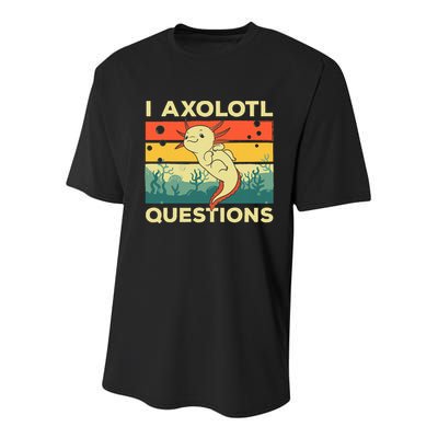 Cool I Axolotl Questions For  Fish Salamander Youth Performance Sprint T-Shirt