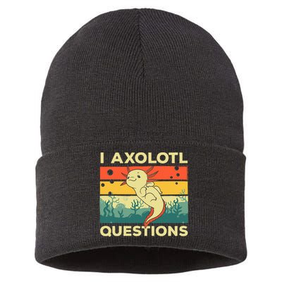 Cool I Axolotl Questions For  Fish Salamander Sustainable Knit Beanie