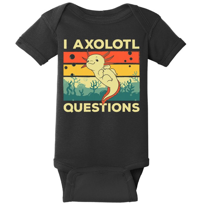 Cool I Axolotl Questions For  Fish Salamander Baby Bodysuit