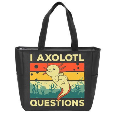 Cool I Axolotl Questions For  Fish Salamander Zip Tote Bag
