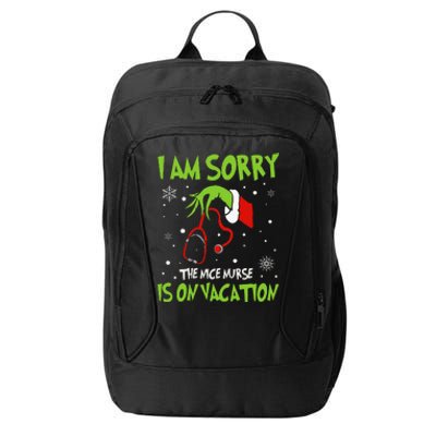 Christmas I Am Sorry The Nice Nurse Is On Vacation City Backpack