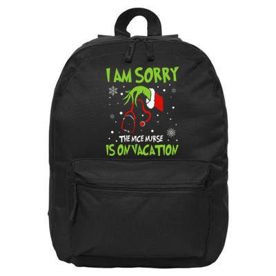 Christmas I Am Sorry The Nice Nurse Is On Vacation 16 in Basic Backpack