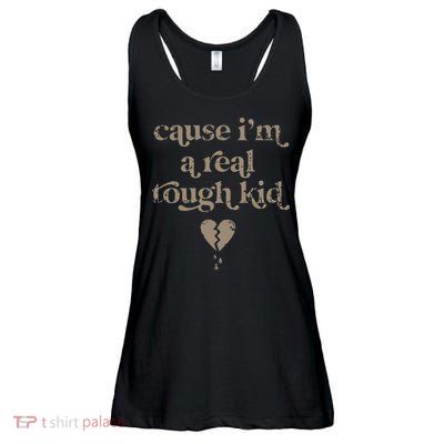 Cause Im A Real Tough I Can Do It With A Broken Heart Ladies Essential Flowy Tank
