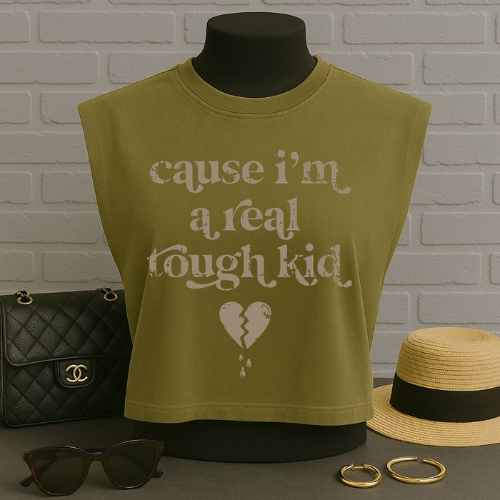 Cause Im A Real Tough I Can Do It With A Broken Heart Garment-Dyed Women's Muscle Tee
