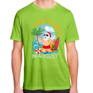 Christmas In August Xmas Funny Santa Summer Beach Vacation Adult ChromaSoft Performance T-Shirt