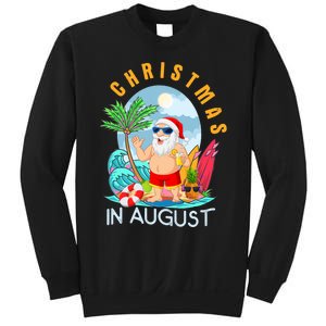 Christmas In August Xmas Funny Santa Summer Beach Vacation Sweatshirt