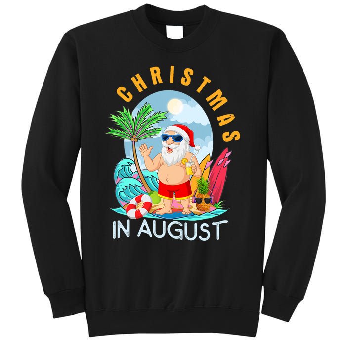 Christmas In August Xmas Funny Santa Summer Beach Vacation Sweatshirt