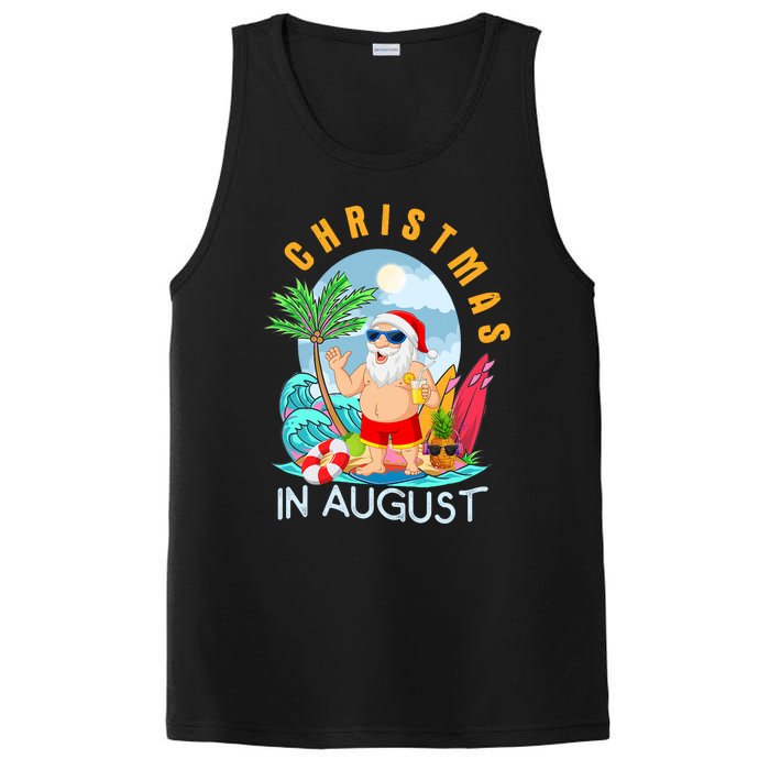 Christmas In August Xmas Funny Santa Summer Beach Vacation PosiCharge Competitor Tank