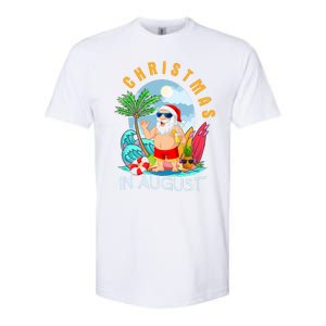 Christmas In August Xmas Funny Santa Summer Beach Vacation Softstyle CVC T-Shirt