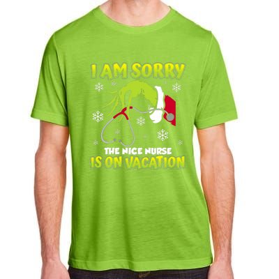 Christmas I Am Sorry The Nice Nurse Is On Vacation Adult ChromaSoft Performance T-Shirt