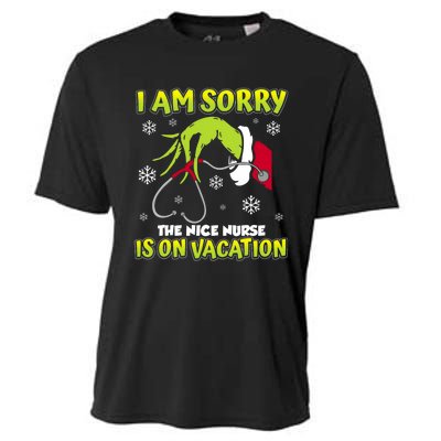 Christmas I Am Sorry The Nice Nurse Is On Vacation Cooling Performance Crew T-Shirt