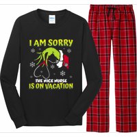 Christmas I Am Sorry The Nice Nurse Is On Vacation Long Sleeve Pajama Set