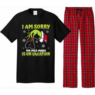 Christmas I Am Sorry The Nice Nurse Is On Vacation Pajama Set