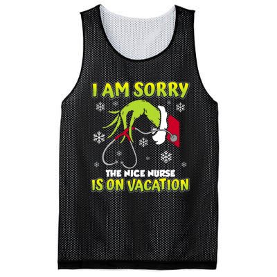 Christmas I Am Sorry The Nice Nurse Is On Vacation Mesh Reversible Basketball Jersey Tank