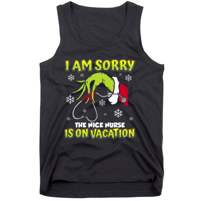 Christmas I Am Sorry The Nice Nurse Is On Vacation Tank Top