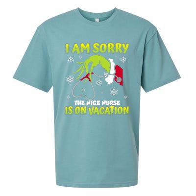 Christmas I Am Sorry The Nice Nurse Is On Vacation Sueded Cloud Jersey T-Shirt