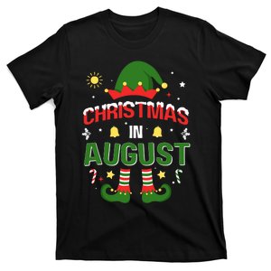 Christmas In August Funny Elf For Summer Xmas T-Shirt