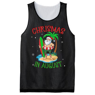 Christmas In August Funny Summer Santa On Beach Mesh Reversible Basketball Jersey Tank