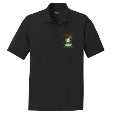 Christmas In August Funny Summer Santa On Beach PosiCharge RacerMesh Polo