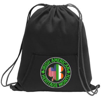 Clover Irish American Flag Irish American Heritage Month Sweatshirt Cinch Pack Bag