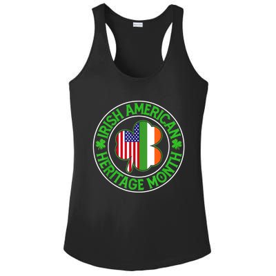 Clover Irish American Flag Irish American Heritage Month Ladies PosiCharge Competitor Racerback Tank