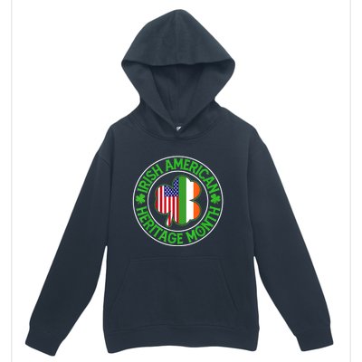 Clover Irish American Flag Irish American Heritage Month Urban Pullover Hoodie