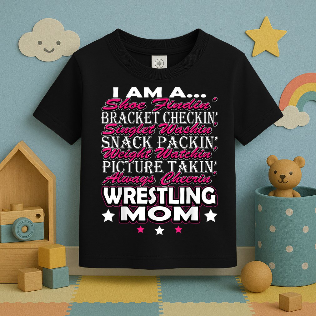 Cute I Am A Wrestling Mom Mamafor Women Toddler T-Shirt