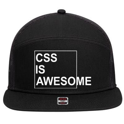 CSS Is Awesome Programmers Software Developer 7 Panel Mesh Trucker Snapback Hat