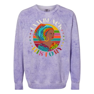 Colorful I Am Black History Colorblast Crewneck Sweatshirt