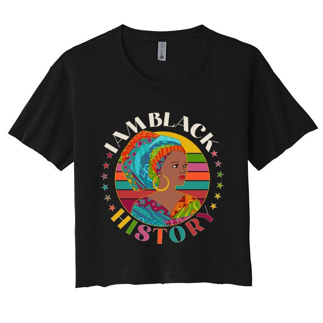Colorful I Am Black History Crop Top