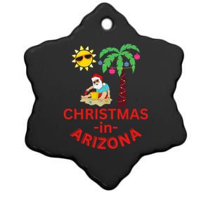 Christmas In Arizona Deck The Palm Trees Family Vacation Gift Ceramic Star Ornament