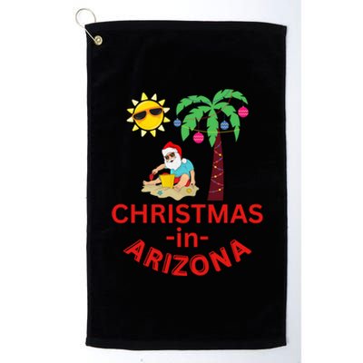 Christmas In Arizona Deck The Palm Trees Family Vacation Gift Platinum Collection Golf Towel