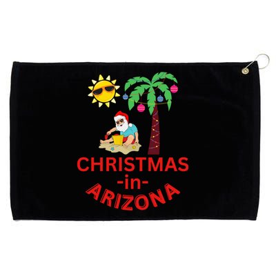 Christmas In Arizona Deck The Palm Trees Family Vacation Gift Grommeted Golf Towel