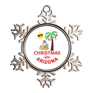 Christmas In Arizona Deck The Palm Trees Family Vacation Gift Metallic Star Ornament