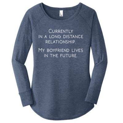 Currently In A Long Distance Relationship Novelty Gift Meaningful Gift Women's Perfect Tri Tunic Long Sleeve Shirt